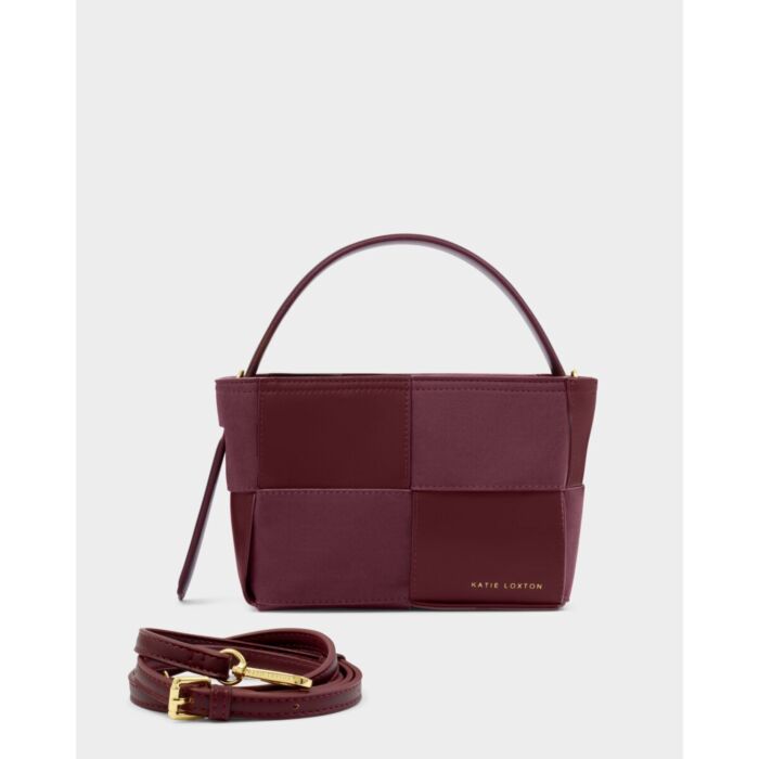 Katie Loxton Taya Hand Woven Suedette Top Handle Bag - Cherry